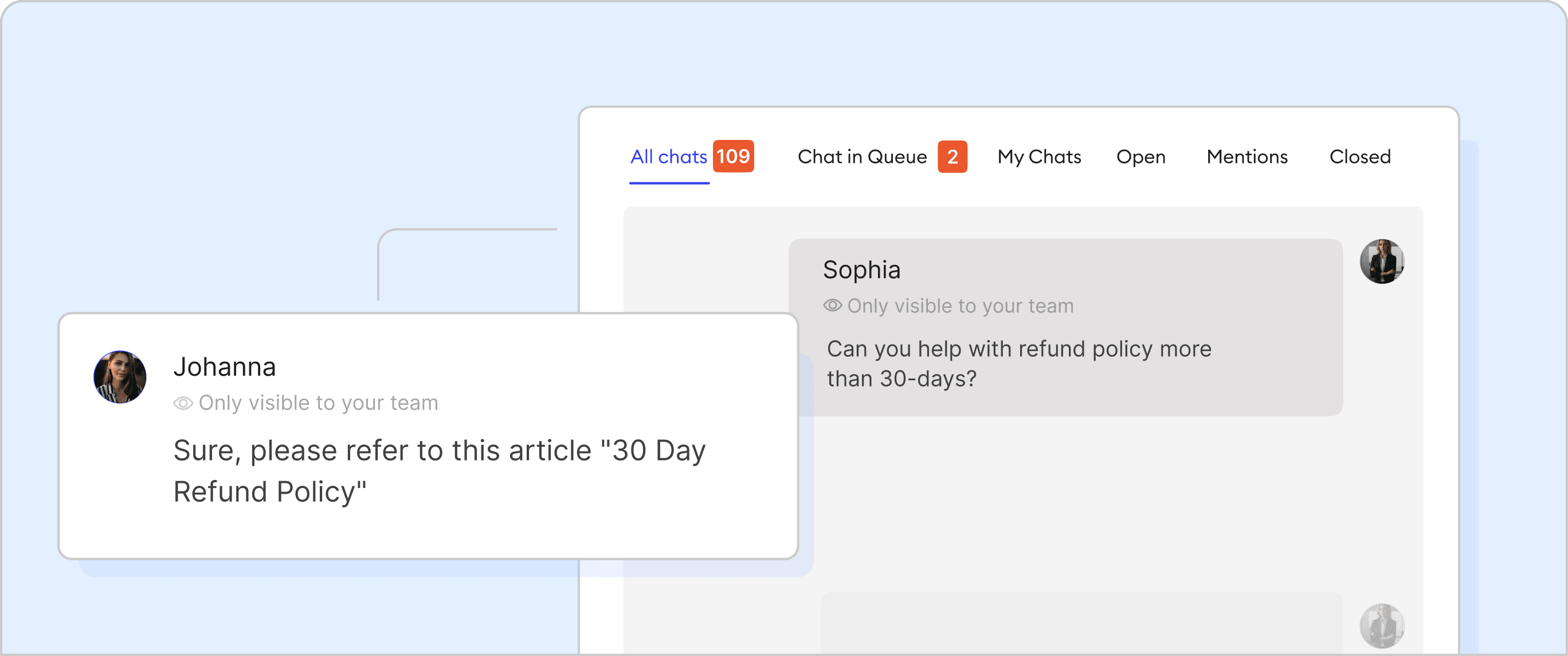 Live Inbox with notifications